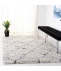 Safavieh Fontana Shag  Grey / Ivory FNT888 6 ft. 7 in. X 9 ft. Rectangle Rug