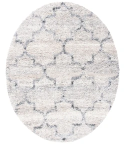 Safavieh Fontana Shag  Grey / Ivory FNT888 6 ft. 7 in. X 6 ft. 7 in. Round Rug