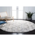 Safavieh Fontana Shag  Grey / Ivory FNT888 6 ft. 7 in. X 6 ft. 7 in. Round Rug