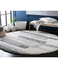 Safavieh Fontana Shag  Grey / Ivory FNT890 6 ft. 7 in. X 6 ft. 7 in. Round Rug