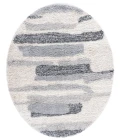 Safavieh Fontana Shag  Grey / Ivory FNT890 6 ft. 7 in. X 6 ft. 7 in. Round Rug