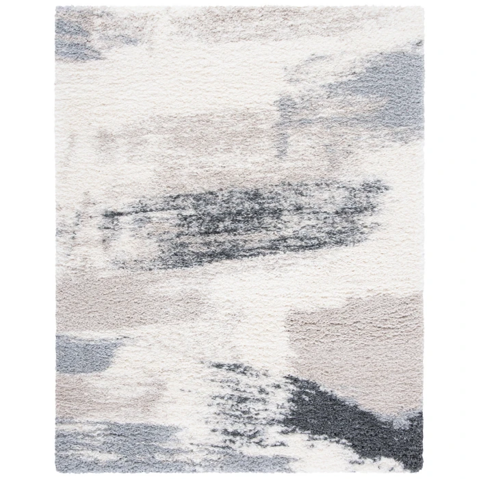 Safavieh Fontana Shag  Ivory / Grey FNT892 5 ft. 3 in. X 7 ft. 6 in. Rectangle Rug
