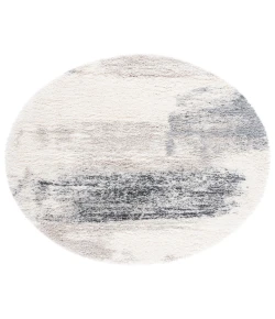Safavieh Fontana Shag  Ivory / Grey FNT892 6 ft. 7 in. X 6 ft. 7 in. Round Rug