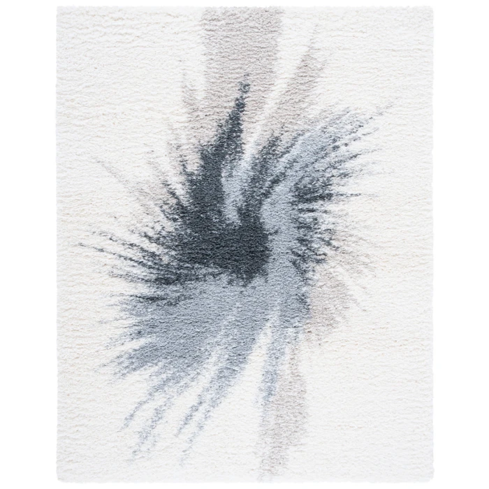 Safavieh Fontana Shag  Grey / Ivory FNT894 6 ft. 7 in. X 9 ft. Rectangle Rug