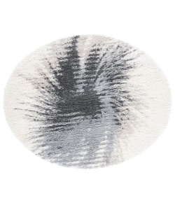 Safavieh Fontana Shag  Grey / Ivory FNT894 3 ft. X 3 ft. Round Rug