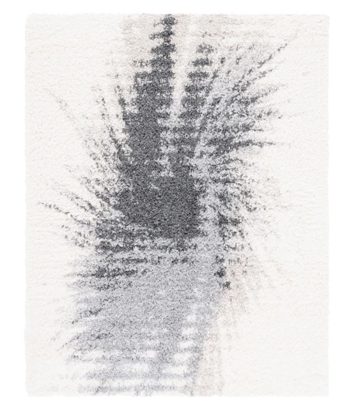 Safavieh Fontana Shag  Grey / Ivory FNT894 6 ft. 7 in. X 6 ft. 7 in. Square Rug