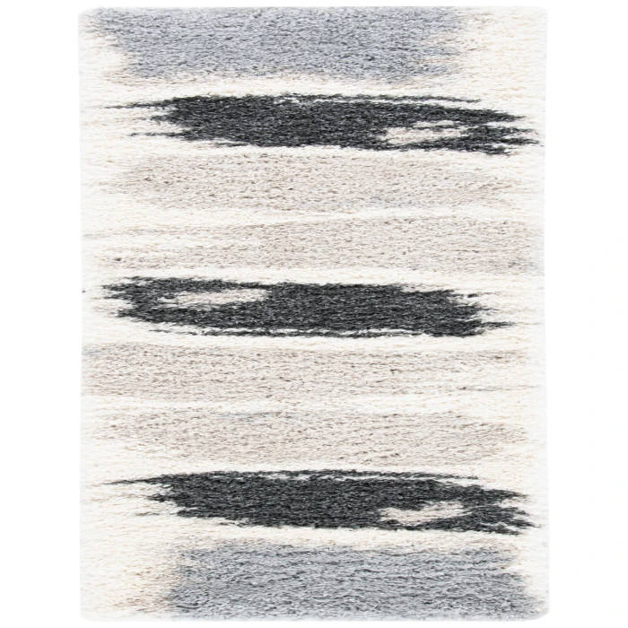 Safavieh Fontana Shag  Grey / Ivory FNT898 2 ft. 3 in. X 8 ft. Runner Rug
