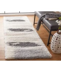 Safavieh Fontana Shag  Grey / Ivory FNT898 2 ft. 3 in. X 12 ft. Runner Rug