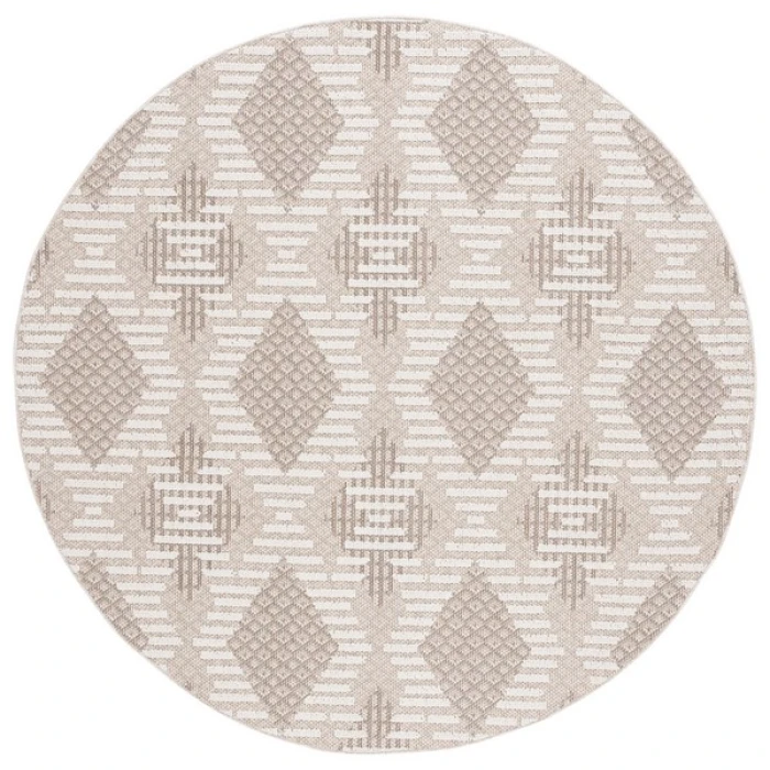 Safavieh Global Beige / Ivory GLB420 6 ft. 7 in. X 6 ft. 7 in. Round Rug