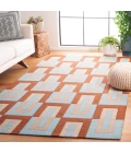 Safavieh Genre Light Blue / Rust GRE102 5 ft. X 8 ft. Rectangle Rug