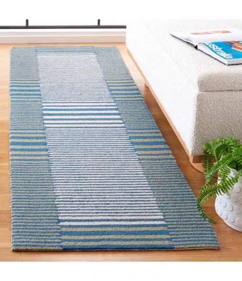 Safavieh Genre Blue / Ivory GRE201 2 ft. 3 in. X 8 ft. Runner Rug