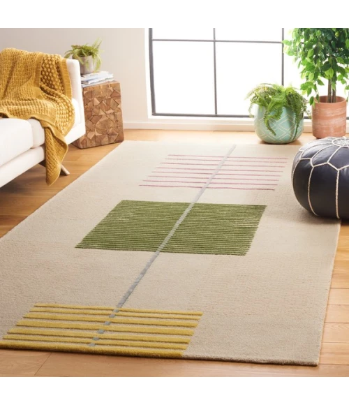 Safavieh Genre Beige / Green GRE204 4 ft. X 6 ft. Rectangle Rug