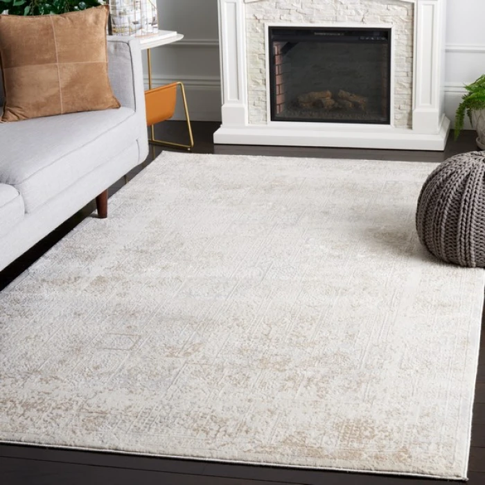 Safavieh Hanna Ivory Grey / Beige HAN101 6 ft. 7 in. X 6 ft. 7 in. Square Rug