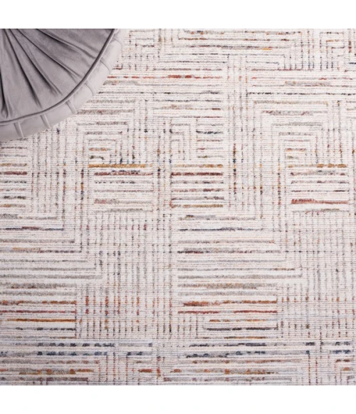 Safavieh Harlow Ivory Grey / Rust HAR105 6 ft. 3 in. X 6 ft. 3 in. Round Rug
