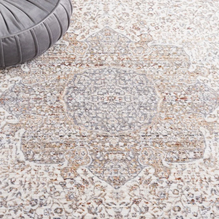 Safavieh Harlow Ivory / Grey Beige HAR160 6 ft. 3 in. X 6 ft. 3 in. Round Rug