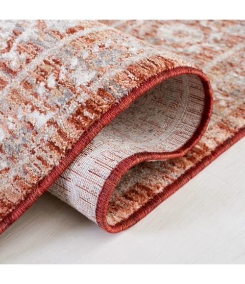 Safavieh Harlow Rust / Ivory Grey HAR163 6 ft. 3 in. X 6 ft. 3 in. Round Rug