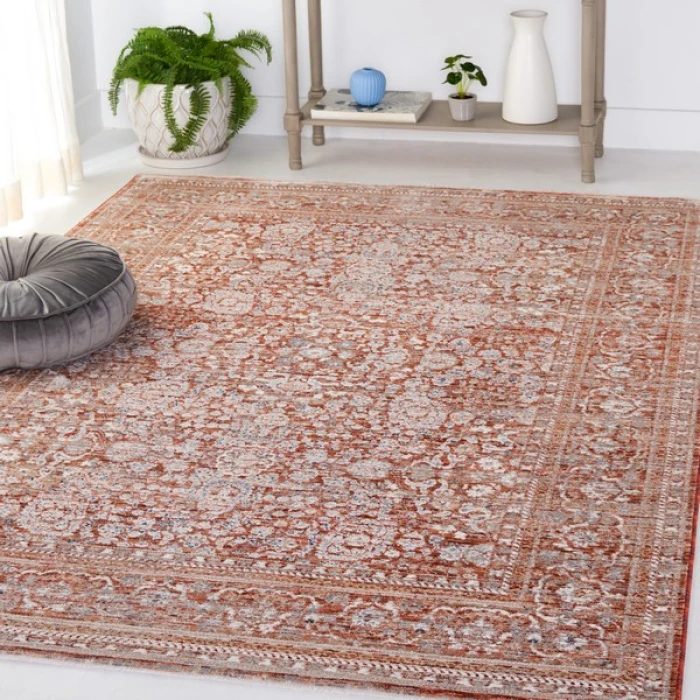 Safavieh Harlow Rust / Ivory Grey HAR163 9 ft. X 12 ft. Rectangle Rug