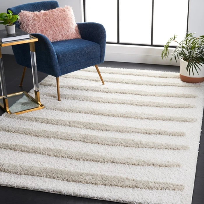Safavieh Hi-Lo Shag Beige HLS202 9 ft. X 12 ft. Rectangle Rug