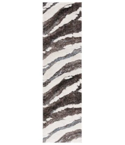 Safavieh Hi-Lo Shag Brown / Beige Blue HLS204 2 ft. 2 in. X 8 ft. Runner Rug