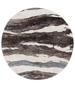 Safavieh Hi-Lo Shag Brown / Beige Blue HLS204 6 ft. 7 in. X 6 ft. 7 in. Round Rug