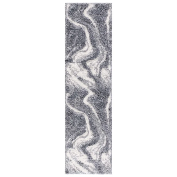 Safavieh Hi-Lo Shag Grey / Light Grey HLS208 2 ft. 2 in. X 8 ft. Runner Rug
