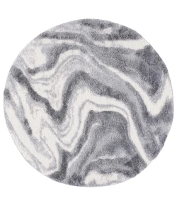 Safavieh Hi-Lo Shag Grey / Light Grey HLS208 6 ft. 7 in. X 6 ft. 7 in. Round Rug