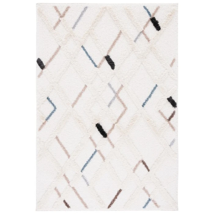 Safavieh Hi-Lo Shag Light Beige / Beige HLS210 4 ft. X 6 ft. Rectangle Rug