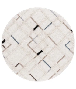 Safavieh Hi-Lo Shag Light Beige / Beige HLS210 6 ft. 7 in. X 6 ft. 7 in. Round Rug