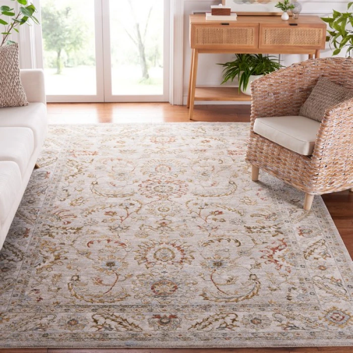 Safavieh Hamilton Grey / Gold HLT108 9 ft. X 12 ft. Rectangle Rug