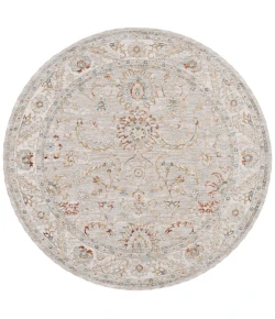 Safavieh Hamilton Grey / Gold HLT108 6 ft. 7 in. X 6 ft. 7 in. Round Rug