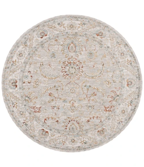 Safavieh Hamilton Grey / Gold HLT108 6 ft. 7 in. X 6 ft. 7 in. Round Rug