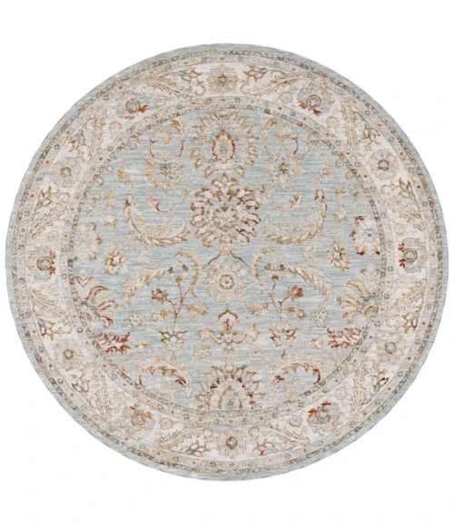 Safavieh Hamilton Blue / Gold HLT108 6 ft. 7 in. X 6 ft. 7 in. Round Rug