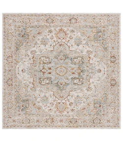 Safavieh Hamilton Ivory / Blue HLT110 6 ft. 7 in. X 6 ft. 7 in. Square Rug
