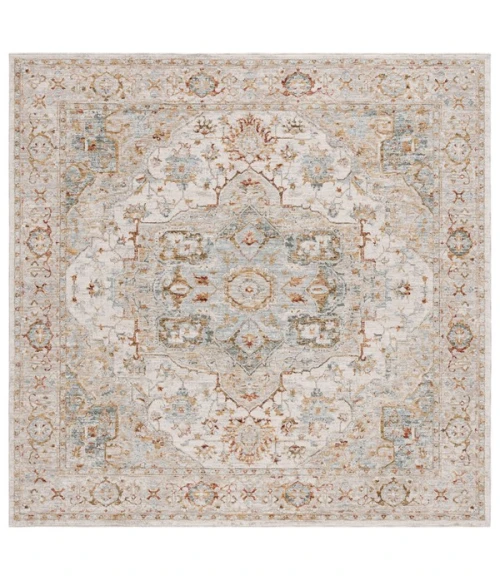 Safavieh Hamilton Ivory / Blue HLT110 6 ft. 7 in. X 6 ft. 7 in. Square Rug