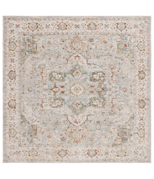 Safavieh Hamilton Grey / Blue HLT110 6 ft. 7 in. X 6 ft. 7 in. Square Rug