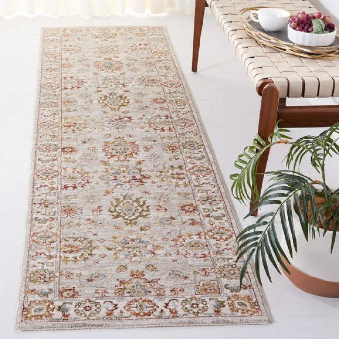 Safavieh Hamilton Grey / Rust HLT112 2 ft. 2 in. X 8 ft. Runner Rug