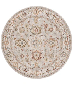 Safavieh Hamilton Grey / Rust HLT112 6 ft. 7 in. X 6 ft. 7 in. Round Rug