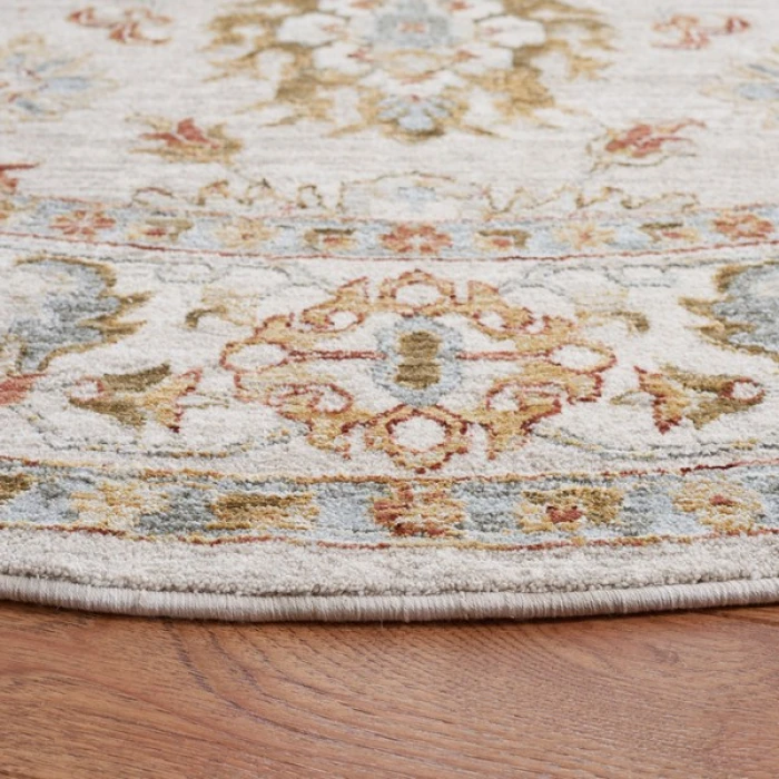 Safavieh Hamilton Grey / Rust HLT112 6 ft. 7 in. X 6 ft. 7 in. Square Rug