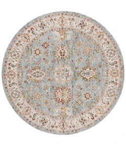 Safavieh Hamilton Blue / Ivory HLT112 6 ft. 7 in. X 6 ft. 7 in. Round Rug