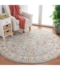 Safavieh Hamilton Blue / Ivory HLT112 6 ft. 7 in. X 6 ft. 7 in. Round Rug
