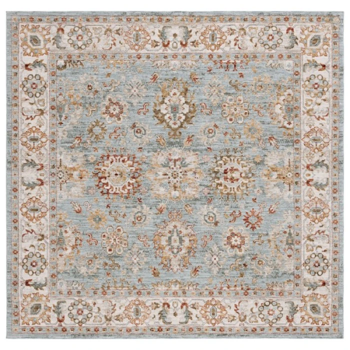 Safavieh Hamilton Blue / Ivory HLT112 6 ft. 7 in. X 6 ft. 7 in. Square Rug