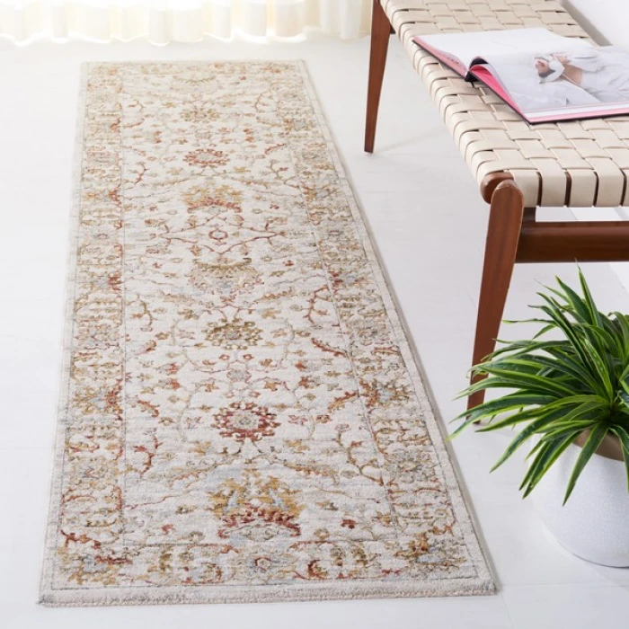 Safavieh Hamilton Ivory / Rust HLT114 2 ft. 2 in. X 8 ft. Runner Rug