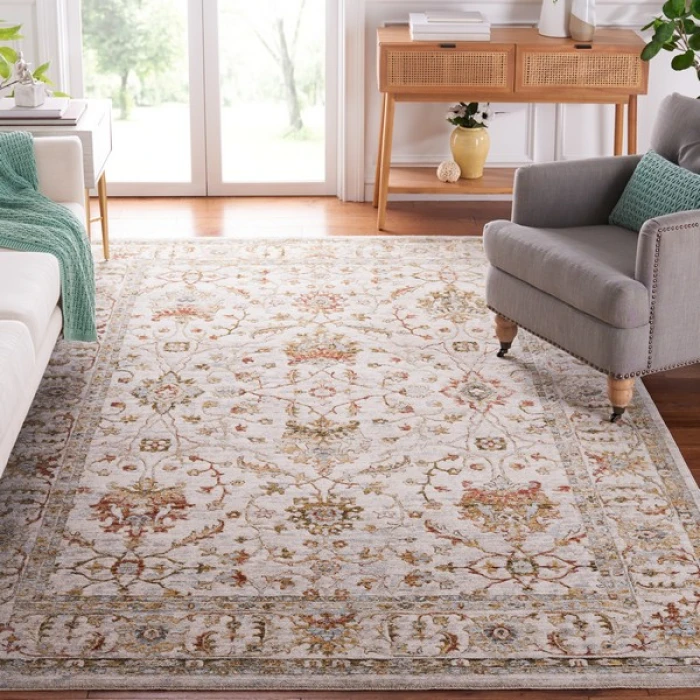 Safavieh Hamilton Ivory / Rust HLT114 5 ft. 3 in. X 7 ft. 6 in. Rectangle Rug