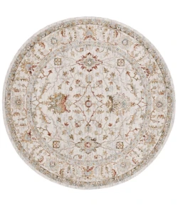 Safavieh Hamilton Ivory / Rust HLT114 6 ft. 7 in. X 6 ft. 7 in. Round Rug