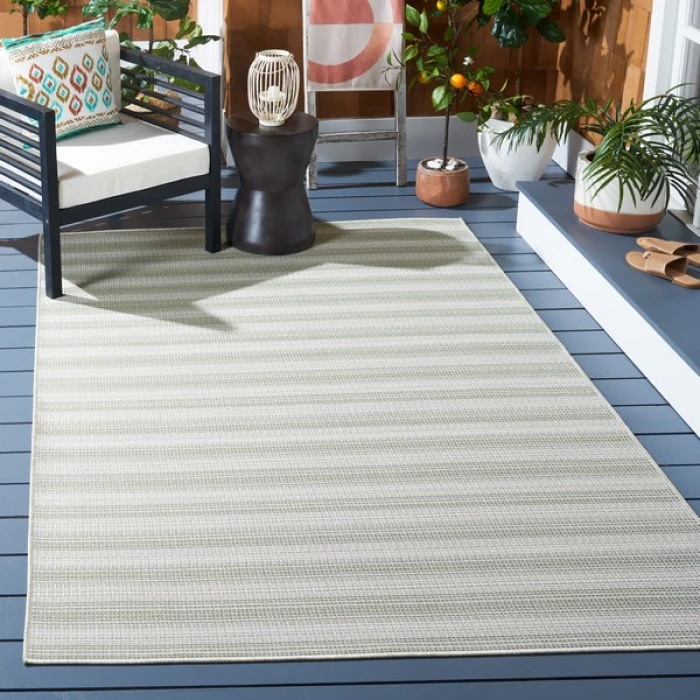 Safavieh Hampton Olive Green / Ivory HTN231 4 ft. X 6 ft. Rectangle Rug
