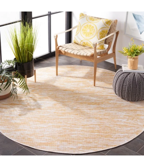 Safavieh Hampton Yellow HTN238 6 ft. 5 in. X 6 ft. 5 in. Round Rug