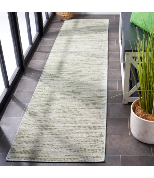 Safavieh Hampton Green / Beige HTN238 2 ft. X 9 ft. Runner Rug