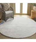 Safavieh Jasmine Shag Ivory / Light Grey JSM100 6 ft. 7 in. X 6 ft. 7 in. Round Rug