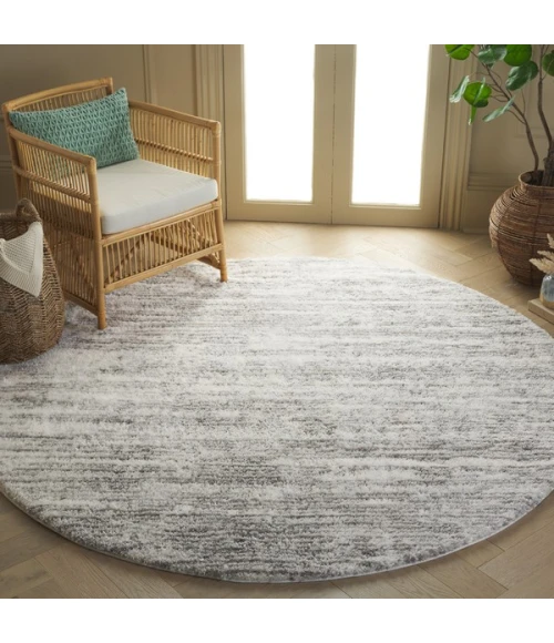 Safavieh Jasmine Shag Ivory / Grey JSM100 6 ft. 7 in. X 6 ft. 7 in. Round Rug