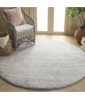 Safavieh Jasmine Shag Light Grey / Ivory JSM100 6 ft. 7 in. X 6 ft. 7 in. Round Rug